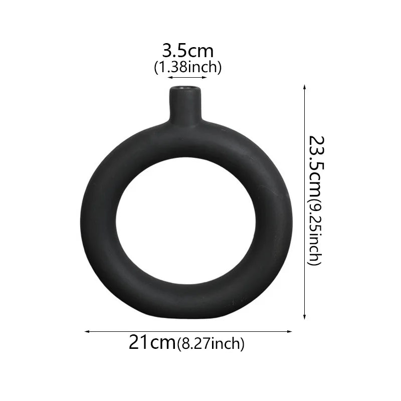 Minimalist Circular Vase – White or Black