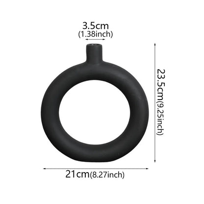 Minimalist Circular Vase – White or Black